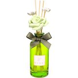 Uravas Store Missi 180 ml Yeşil Cam Şişe Çiçek Bambu Çubuklu White Jasmin Oda Kokusu