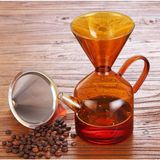 Uravas Store Miter Premium Amber Borosilikat Cam Kahve Demleme Sürahisi 600ML Isıya Dayanıklı Chemex Tarzı Manuel Kahve Demliği Filtre Aparatlı Şık Tasarım