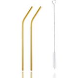 Uravas Store Mithra Life 2 Adet Metal Paslanmaz Gold Pipet ve Temizleme Fırçası MIT1217