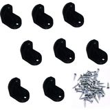 Uravas Store Mks Plastik Köşebent, Siyah, 2 cm x 2 cm x 4 Mm, 8 Adet, Mobilya Bağlantı Elemanı, Raf ve Dolap Köşe Birleştirme, Duvara Sabitleme