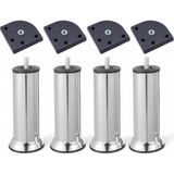 Uravas Store Mobilya Kanepe Baza Yatak Koltuk Destek Yükseltme Ayağı M8 Civatalı Aparat Krom Metal 15 cm Ayaklar