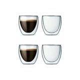 Uravas Store Needd Çift Katmanlı Espresso Cam Bardak Seti 4'lü 80 ml | Borosilikat Cam, Isı Yalıtımlı Double Wall Tasarım | Espresso, Ristretto ve Macchiato Için Şeffaf Kahve Bardağı