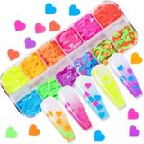 Uravas Store Neon Renkli Kalpler Tırnak Süsleme Folyo Pulları Mix Nail Art