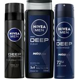 Uravas Store Nıvea Men Erkek Damat Çeyiz Bohça Seti, Banyo ve Duş Jeli 500ML, Tıraş Jeli 200ML, Sprey Deodorant 150ML