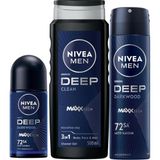 Uravas Store Nıvea Men Erkek Damat Çeyiz Bohça Seti Deep Dimension, Duş Jeli 500ML, Sprey Deodorant 150ML, Roll-On 50ML