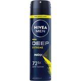 Uravas Store Nıvea Men Erkek Sprey Deodorant Deep Extreme 150ML, 72 Saat Anti-Perspirant Ter Koruması, Enerjik Koku