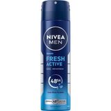 Uravas Store Nıvea Men Erkek Sprey Deodorant Fresh Active 150 Ml,ter Kokusuna Karşı 48 Saat Koruma,okyanus Özleri,uzun Süren Ferahlık,alüminyum Içermeyen Formül