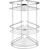 Uravas Store Norm Nil (1 Adet) Üç Katlı Krom Şampuanlık 18X18 cm Vida Dahil 54 cm Yükseklik Krom Kaplama Metal
