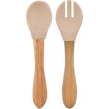 Uravas Store Oioi Basıcs Mama Kaşığı + Çatal - Bubble Beige
