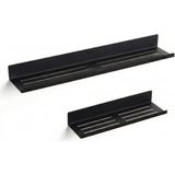 Uravas Store Orret Home 2'li Yapışkanlı Siyah Metal Banyo Rafı Seti – Suya Dayanıklı Paslanmaz Çelik Duş Organizeri – Delmeden Duvara Monte Şampuanlık Sabunluk Raf – Modern Mat Siyah Duş Rafı Takımı(2 Li Raf)