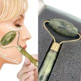 Uravas Store® Özel Süngerli Kutusunda Kırılmaz Çift Taraflı 2Li Cilt Yüz Masaj Aleti Jade Roller Yeşim Taş