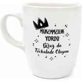 Uravas Store Palto Tasarım Mükemmellik Yordu Biraz Da Fevkalade Olayım Krem Oval Kupa - Hediye Seramik Kupa