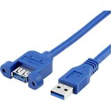 Uravas Store Parcbeny 9847 1.5 Metre USB 3.0 Panel Tipi Vida Girişli Dişi Erkek Uzatma Kablosu Panele Monte Edilebilir Dişi USB Tip-A Konektör