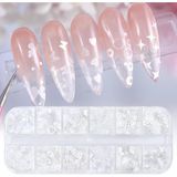 Uravas Store Parlak Beyaz Tırnak Süsleme Folyo Pulları Karışık Dizayn Kelebek Kalp Harfler Yıldızlar Nail Art