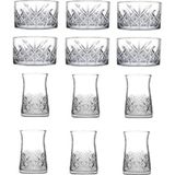 Uravas Store Pasabahce Timeless 12 Parça Çerezlik Kase ve Çay Bardağı Seti 111RS0909RS57RS.