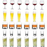 Uravas Store Paşabahçe Yılbaşı Özel Meşrubat Bardağı Bira Şarap Viski ve Shot Bardak Seti 30 Parça Orjinal