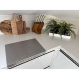 Uravas Store Paslanmaz Çelik Antibakteriyel Tezgah Üstü Kesme Tahtası 304 Kalite - 50X60 cm