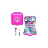 Uravas Store Polly Pocket Mattel 80. Yıl Dönümüne Özel Nostaljik Kompakt Oyun Seti, Biri Etek Giyen 3 Bebek, 1 Evcil Hayvan ve Kutlama Temalı Mobilyalarla Kompakt Ev, JGK22