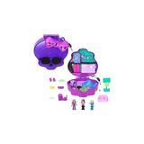 Uravas Store Polly Pocket™ Monster High Temalı Kompakt Oyun Seti 3 Mikro Bebek ve 10 Aksesuar Bulunan, Açıldığında Liseye Dönüşen Polly Pocket Monster High Kompakt Oyun Seti HVV58