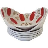 Uravas Store Porland POR1989 Porselen Çay Tabağı 6 Lı Kırmızı Kahveci 8690947937891