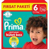 Uravas Store Prima Külot Bebek Bezi 6 Numara 52'li 15+ kg Fırsat Paketi