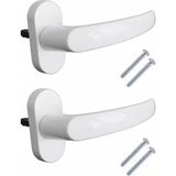 Uravas Store Pvc Pencere Kolu 2 Adet – Plastik Cam Kolu, Evrensel Uyumlu, Vidalı Montaj, Dayanıklı Beyaz Pencere Açma Kolu