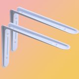 Uravas Store Raf Altı Raf Tutucu Ayak Ferforje Beyaz Klas 31.5 x 21.5 cm 2 Adet (No:4)