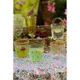 Uravas Store Rakle Botanical Premium Su Bardağı Serisi - Sarı-Yeşil Rim Detaylı - 4 Parça 290CC Kapasiteli - Özel Tasarım Cam - Modern Sunumlar