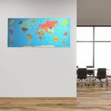 Uravas Store® Renkli Atlas Dünya Haritası Manyetik Yapıştırıcı Gerektirmeyen Duvar Stickerı 118 Cm * 56 Cm