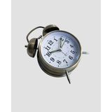 Uravas Store Retro Tarz Bronz Dekoratif Masa Saati Metal Gövde Yüksek Sesli Alarm