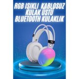 Uravas Store Rgb Işıklı Yüksek Ses Kaliteli Kablosuz Kulak Üstü Bluetooth Kulaklık - --
