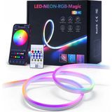 Uravas Store Rgb Kumandalı Sese Duyarlı Animasyonlu Neon Şerit Hortum LED USB ve App Uyumlu 5 Metre