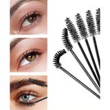 Uravas Store Ruby Face Ipek Kirpik Fırçası 12 Adet Kirpik Kaş Bakım Makyaj Aracı Göz Makyajı Şekillendirme Tarağı Maskara