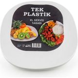 Uravas Store Sert Plastik Servis Tabak 6'lı Set 25 cm – Kırılmaz, Yıkanabilir, Piknik, Servis ve Sunum Tabağı