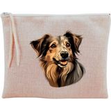 Uravas Store Sevimli Köpek Baskılı Makyaj Çantası Bej, LH89012631927635712312