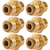 Uravas Store Sharkbite 1/4 Inç x 1/2 Inç Mnpt Azaltma Adaptörü, 6'lı Paket, Pirinç Tesisat Armatürü, Pex Boru, Bakır, Cpvc, Pe-Rt, Hdpe, U110LF