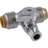 Uravas Store Sharkbite Max 1/2 x 1/2 x 3/8 Inç Sıkıştırma Tee Durdurma Vanası, Pirinç Tesisat Bağlantı Elemanı, Pex Boru, Bakır, Cpvc, Pe-Rt, Hdpe, UR24984A