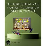 Uravas Store Şık ve Modern LED Pano – Neon Işıklı Silinebilir Akrilik Yazı Tahtası 7 Renkli Kalem Dahil