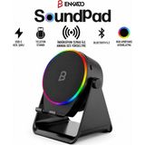 Uravas Store Soundpad 5ın1 - 5W - 2000MAH Temas Ile Ses Yükseltme - Telefon Stand - Usb-C Şarj Siyah Indiksiyon Ses Yükseltici Bluetooth Hoparlör Speaker EKD-S10 (5047)
