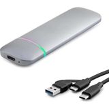 Uravas Store SSD Kutu Type-C 3.1 + Usb3.0 Nvme + Ngff M2 Chıp RTL9210B Gri HDX1772