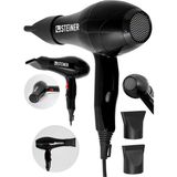 Uravas Store Steiner Alman 3600 Watt Profesyonel Saç Kurutma Makinesi Fön Makinesi Ac Motor MS-9001 Siyah + 2 Adet Başlık