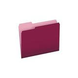Uravas Store Two-Tone File Dosya, 1/3 Cut Top Tab, Letter, Burgundy/light Burgundy, 100/BOX