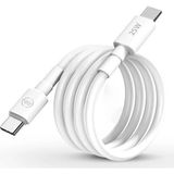 Uravas Store Type C To Type C Şarj Kablosu 30W 2 Metre Uzun Pd Çift Taraflı USB C Hızlı Şarj ve Data Kablosu Beyaz