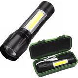 Uravas Store Ucuz Geldi Mini LED El Feneri, Şarjlı, 5W, 200LM, 3 Mod Işık, Avcı Balıkçı Kamp Bekçi Polis Feneri Şarjlı Odak Ayarlı Cata Siyah Mini LED Fener