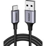Uravas Store Ugreen 3.0 A Usb-A & Usb-C Örgülü Şarj ve Data Kablosu, 2 Metre, Siyah, 60128