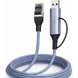 Uravas Store USB 3.0 Type-C 2 In 1 Gigabit Ethernet Adapter ZR1159