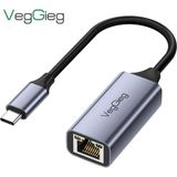 Uravas Store Veggieg Type-C 1000MBPS Gigabit Ethernet Adaptörü Pc, Mac, Konsol, Tv Box Uyumlu