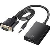 Uravas Store VGA To HDMI Çevirici Adaptör 3.5 mm Ses Girişli (Hdmı Çıkışı VGA Ya Dönüştürmez)