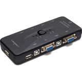 Uravas Store VGA USB Kvm Swıtch 4 In 1 Out + 4 Port USB Console - Sıyah HD230