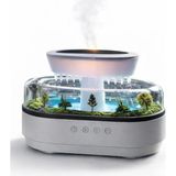 Uravas Store Yağmur Damlası Efektli Hava Nemlendirici ve Aroma Difüzör, Doğa Ses Modları, LED Ambiyans Işıklı, Sessiz Çalışma, Buharlı Nemlendirici Buhar Makinesi, Dekoratif Tasarım (Yapay Teraryum Tasarımı)